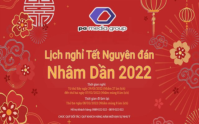 Thông báo lịch nghỉ tết Nguyên Đán 2022 - P.a Việt Nam Digital
