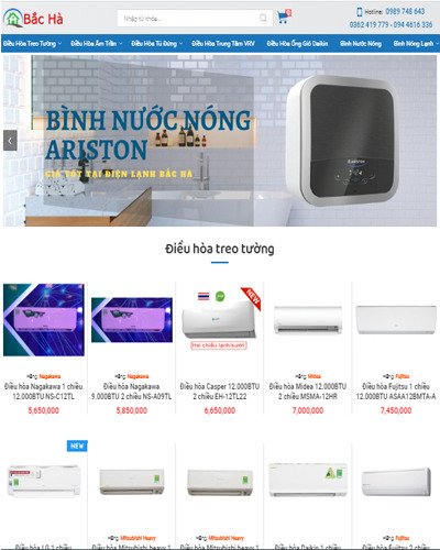Mẫu web điện máy 4 Bắc Hà