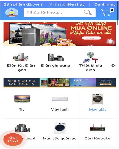 Mẫu web điện máy 2 Ngô Gia