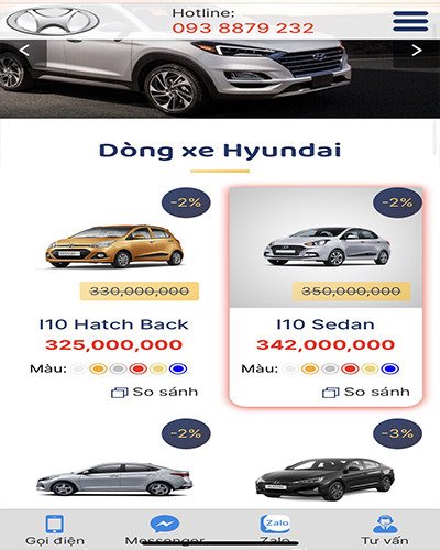 Mẫu web ô tô hyundai4s