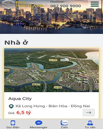 Mẫu web bất động sản 2 Novaland